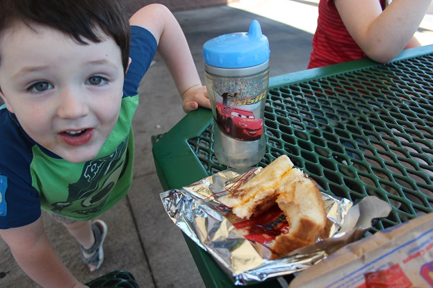 Gideon and his grilled cheese